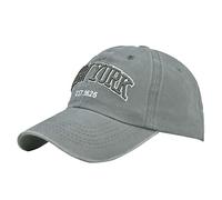 Cappello da baseball unisex in tessuto, da donna, casual, sportivo, da donna, da uomo, con ricamo in cotone, da baseball, regolabile, hip hop, grigio., Taglia unica