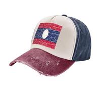 Cappello da Baseball Vintage in Denim Lavato dallo Stile Semplice, in Cotone A Blocchi di Colore, Unisex, per papà, con Bandiera Patriottica, per Quando Si È in Movimento 1 One Size