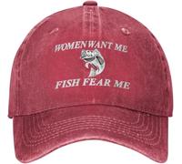 Cappello da Baseball Women Want Me Fish Fear Me Cappello Sportivo Asciugatura Rapida Unisex Cappellino da Camionista, per All'Aperto, Sportivo, Pesca, 55-59cm