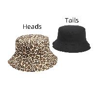 Cappello da benna reversibile da donna in lino con stampa leopardata nera, cappello da sole casual adatto per uso esterno, adatto per l'uso quotidiano Tagli UnicaMotivo strutturatoPoliestere
