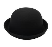 Cappello da Bocce in Feltro, Cappello a Bordo Arrotolato, Cappello Nero Classico a Cupola, Cappelli da Fedora da Uomo Solido per Uomo Adulti Neri, Cappelli da Bombetta per Uomini