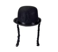 Cappello da bowler per feste in feltro nero Derby come costume e travestimento