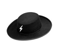Cappello da caballero zorro in feltro nero accessorio per costume travestimento abito carnevale bambino