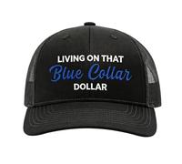 Cappello da camionista con colletto blu, divertente vivere su quel cappello da dollaro con colletto blu per uomini e donne, berretto da baseball in rete traspirante regolabile, regalo per papà