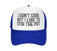 Cappello da Camionista da Donna, in Rete alla Moda, con Scritta Non cucino ma Mi Piace mescolare la pentola, per L'Estate