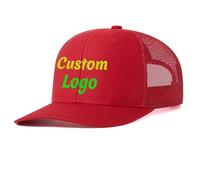 Cappello da camionista Richardson 112 ricamato personalizzato con il tuo logo personalizzato Cappellino Snapback in rete da camionista, Rosso, S-4XL