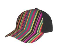 Cappello da Camionista Strisce Color Arcobaleno Cappellino da Baseball Classico Berretto da Baseball Casual Cappello da Sole per Golf Corsa Hip Hop 57-60Cm