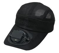 Cappello da campeggio con visiera ricaricabile solare ricaricabile USB cappello da camionista regolabile unisex Mesh Solar Powered UPF 50+ ciclismo donne e uomini cappello da sole, Nero , Taglia unica