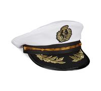 Cappello da capitano bianco Cappellino unisex Accessorio costume 58 cm 80 g