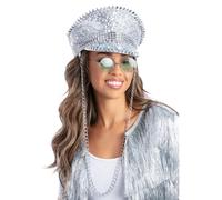 Cappello Da Capitano Con Paillettes E Borchie Deluxe Per Festival E Carnevale