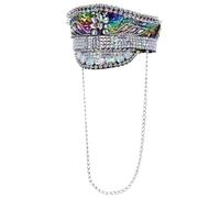 Cappello Da Capitano Con Paillettes E Borchie Deluxe Per Festival E Carnevale