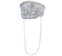Cappello Da Capitano Con Paillettes E Borchie Deluxe Per Festival E Carnevale