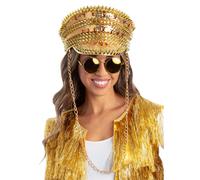 Cappello Da Capitano Con Paillettes E Borchie Deluxe Per Festival E Carnevale