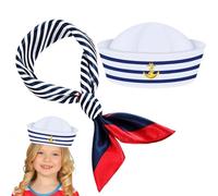 Cappello Da Capitano - Costume Con Della Marina Sciarpa, Berretto Marinaio, Squisito Abbigliamento In Stile Marines | Per Spettacoli Teatrali Fai Finta Di Giocare Hardware Modulo