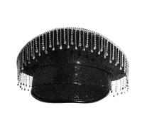 Cappello da capitano della sposa alla moda per feste di nozze, spagnole e feste di fine anno, ufficiale, carnevale, addio al nubilato, Strass