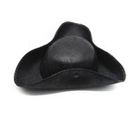 Cappello da capitano in finta pelle, tema pirata, per feste, cosplay, carnevale, colore nero