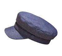 Cappello da capitano marinaio in cotone e lino, stile retrò, stile 2, Blu denim scuro, Stile 2, Stilo 2