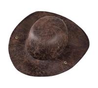 Cappello da capitano pirata, cappello coloniale in pelle | Copricapo in costume per palcoscenico, ricongiungimento familiare, ballo in maschera, spettacolo teatrale, Halloween, cosplay, teatro scolast