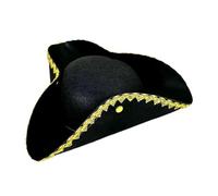 Cappello da capitano pirata, cappello nero da bucaniere, per feste a tema pirata, Halloween, cosplay, feste a tema pirata, accessori per costumi