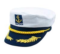 Cappello da Capitano Regolabile per Bambini - Cappello da Festa con Berretto da Marinaio Bianco per Cosplay e Viaggio in Mare