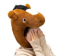 Cappello Da Cavallo In Peluche, Copricapo Per Mascotte Festivo, Accessorio Per Costume Da 11,81x13,78 Pollici Con Struttura Imbottita, Topper Per Animali In Morbido Poliestere, Berretto Originale Con