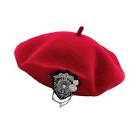 Cappello da cerimonia con misto lana, comodo cappello a cupola per cerimonia ufficiale spettacolo teatrale e uniforme professionale accessorio cappello da palcoscenico, Rosso, Taglia unica