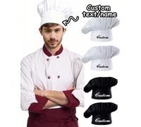 Cappello da chef personalizzato con nome, cappello da chef personalizzato, cappello da chef stampato, cappello da chef per cucina, adatto per panetteria, caffè, negozio di dolci, ristorante, cucina, l