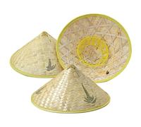 Cappello da coltivatore di Riso da 3 Pezzi, Cappello Orientale Cinese bambù Sun Cool Farmer per Cosplay e Protezione Solare (Stile Casuale), Cappelli