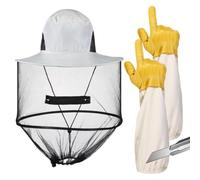 Cappello da coltore con velo Accessori per costume protezione a prova di | Cappello da coltura Ventilato e Guanti per Balcone Giardino Cortile Prato Campeggio Fattoria Uso Esterno