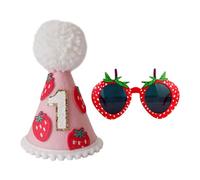 Cappello Da Compleanno Alla Fragola 1 Pezzo Per 1 Anno, Occhiali Alla Fragola 1 Pezzo, Accessori Fotografici Per Bambini, Decorazioni Carine E Interessanti, Decorazioni Per Feste Di Compleanno
