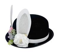 Cappello da coniglietto pasquale, elegante e morbido, copricapo per Halloween, vari usi, dettagli delicati, tessuto resistente, trasforma ogni occasione, fiori di seta in feltro per comfort e design