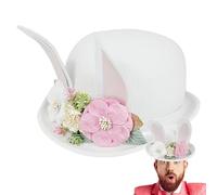 Cappello da coniglio pasqua, rosario 'orecchio del coniglio - Cappello per le orecchie di coniglio di Pasqua con i fiori,Heathes di carnevale, costumi di Halloween eleganti, accessori per il gioco