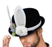Cappello da coniglio pasqua, rosario per orecchie da coniglio - Le orecchie di coniglio mostrano un cappello con fiori - Acconciatura da festa morbida, elegante spingi di carnevale, costumi di