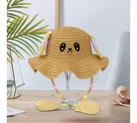 Cappello da coniglio per bambini, estivo, alla moda, con luce, in paglia, per