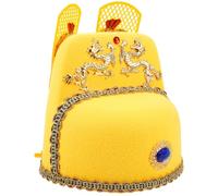 Cappello da Cosplay Imperatore Cinese Decorativo per Spettacoli Adulti | Accessorio Versatile per Feste in Maschera e Rappresentazioni, Plastico, Design Classico Elegante, Giallo