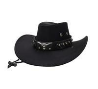 Cappello da Cowboy a Campana con Visiera Curva, Protezione Solare Unisex(Black)