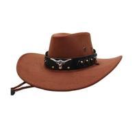 Cappello da Cowboy a Campana con Visiera Curva, Protezione Solare Unisex(Brown)