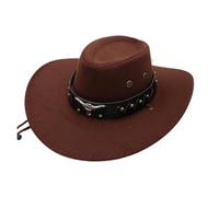Cappello da Cowboy a Campana con Visiera Curva, Protezione Solare Unisex(Coffee)