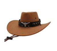Cappello da Cowboy a Campana con Visiera Curva, Protezione Solare Unisex(Khaki)