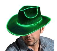 Cappello da cowboy a LED - Cappello da cowboy | Illumina il cappello da discoteca | Cappello da cowboy luminoso a LED, cappello a LED che brilla nella notte, copricapo da festa, funziona a batteria