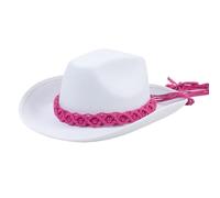 Cappello da cowboy adulto con fascia di tessitura donna modello occidentale spettacolo per uomo adulto Prom Party Cowgirl cappelli con sottogola cappelli con sottogola cappelli addio al nubilato sposa