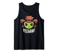 Cappello da cowboy alieno divertente stile rodeo occidentale Yeehaw UFO UFO Umorismo Canotta