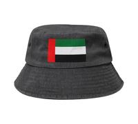 Cappello da cowboy con bandiera degli Emirati Arabi Uniti, nero retrò e alla moda, adatto per tutti i tipi di attività all'aperto, Nero , Taglia unica