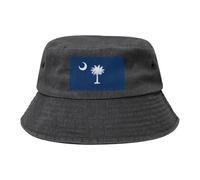 Cappello da cowboy con bandiera della Carolina del Sud, nero, retrò e alla moda, adatto per tutti i tipi di attività all'aperto, Nero , Taglia unica