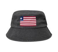 Cappello da cowboy con bandiera della Liberia, nero retrò e alla moda, adatto per tutti i tipi di attività all'aperto, Nero , Taglia unica