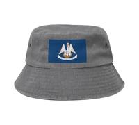 Cappello da cowboy con bandiera della Louisiana, nero retrò e alla moda, adatto per tutti i tipi di attività all'aperto, grigio, Taglia unica