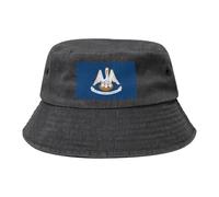 Cappello da cowboy con bandiera della Louisiana, nero retrò e alla moda, adatto per tutti i tipi di attività all'aperto, Nero , Taglia unica