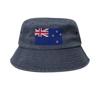 Cappello da cowboy con bandiera della Nuova Zelanda, nero retrò e alla moda, adatto per tutti i tipi di attività all'aperto, blu navy, Taglia unica