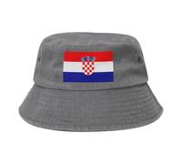 Cappello da cowboy con bandiera della Repubblica di Croazia, nero retrò e alla moda, adatto per tutti i tipi di attività all'aperto, grigio, Taglia unica
