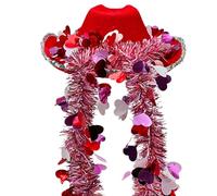 Cappello da cowboy - Con bordo a forma di cuore argentato, cappello da cowboy unisex, vestito da donna, concerto in spiaggia, campeggio, viaggi all'aperto, mascherata, cosplay, festival